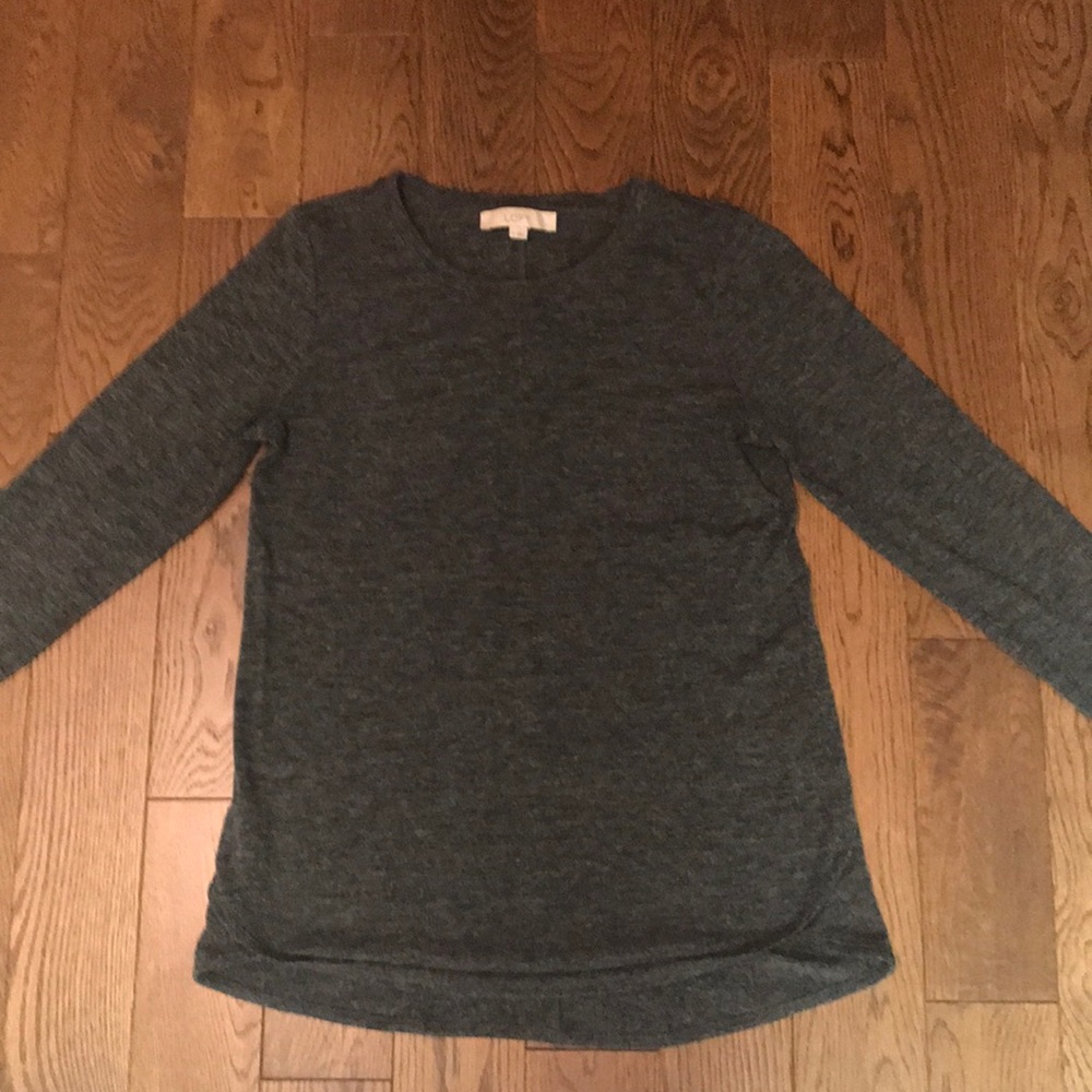 LOFT Long Sleeve Tunic Tee - Grey - Medium